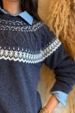 Greta Fair Isle Knit Navy